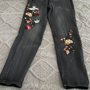 Straight leg BEBE jeans. Rhinestone, Pearls and studs. New Never worn.